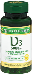 Nature's Bounty D-5000 IU Maximum Strength - 150 Softgels